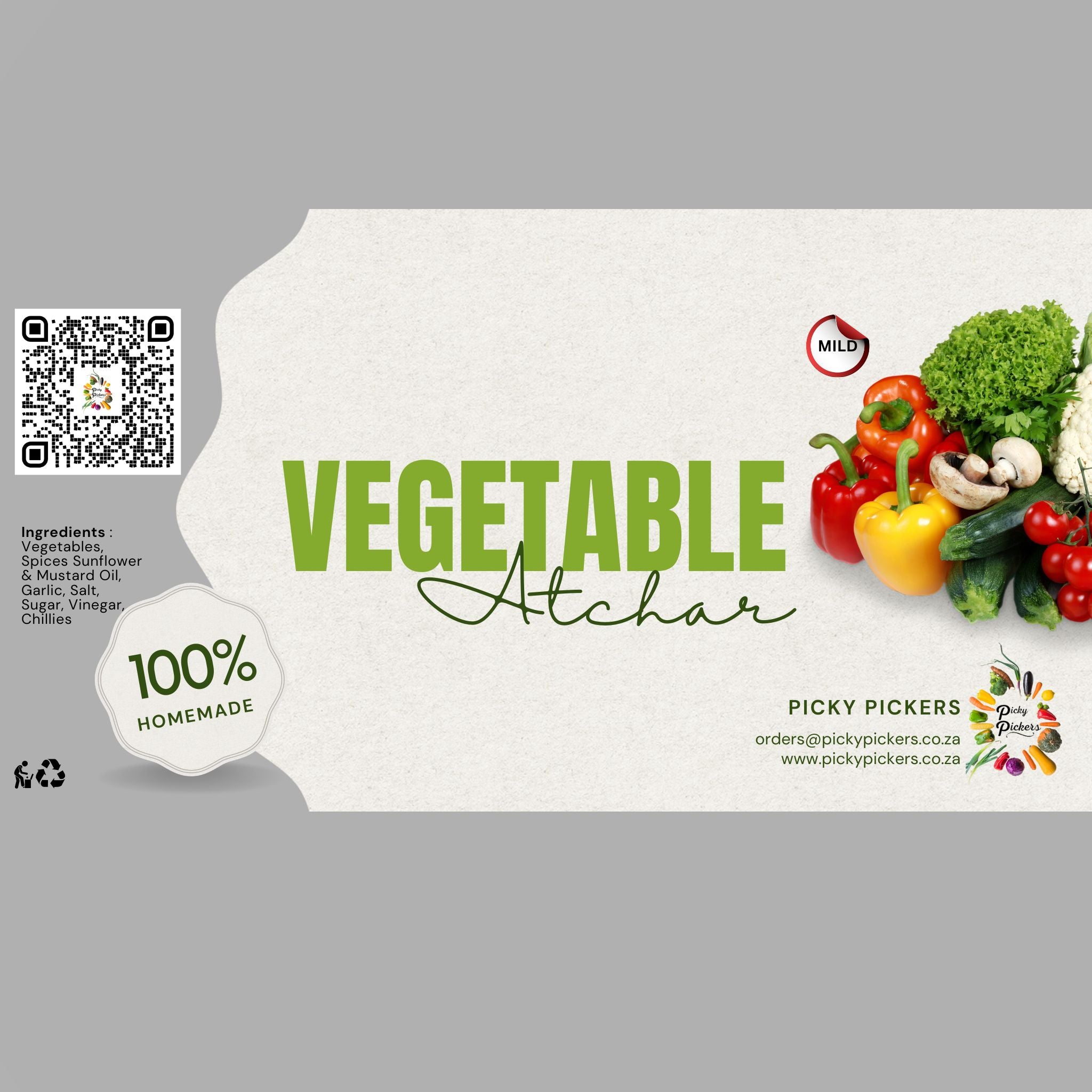 Atchar Label Vegetable Achar – Kaaskop SA